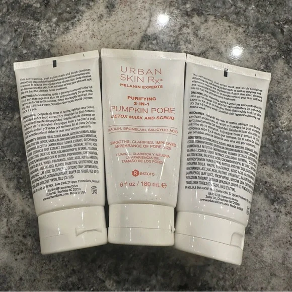 Set of 3 Urban Skin Rx Pumpkin Pore Detox Mask and Scrub Melanin Experts - Picture 2 of 2